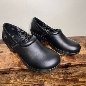 Nurse Mate Black clog Slip Resistant Pillow top slip on work‎ shoes women's 10
